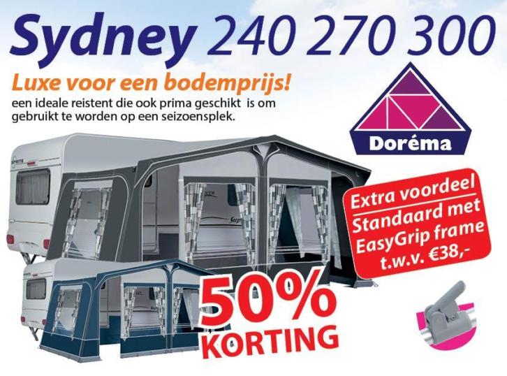 Dorema Sydney 240 / 270 / 300 voortent -50% gratis verzenden