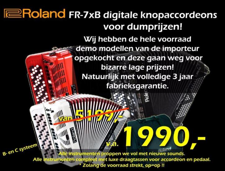 Demo modellen Roland FR-7xB + 3 jaar garantie