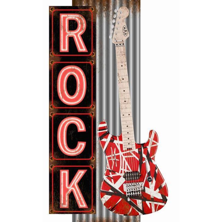 Eddie van Halen. Retro Sign - Gitaar - Rock. Muur decoratie.