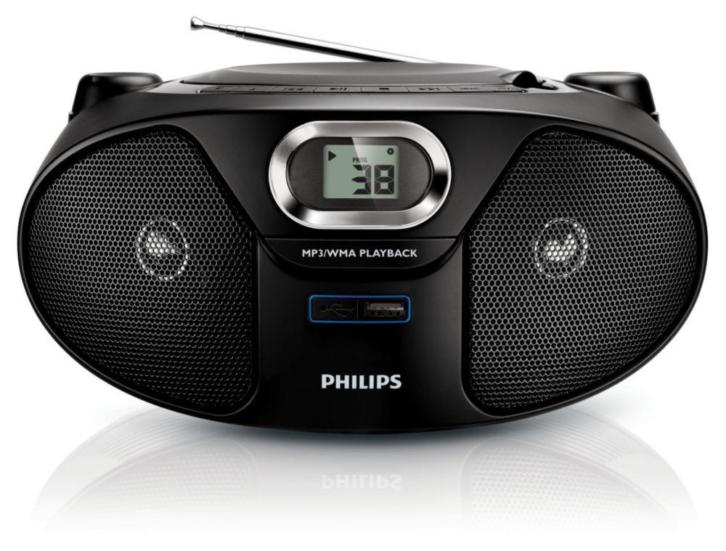 Philips AZ385 - Radio/Cd-speler - Zwart