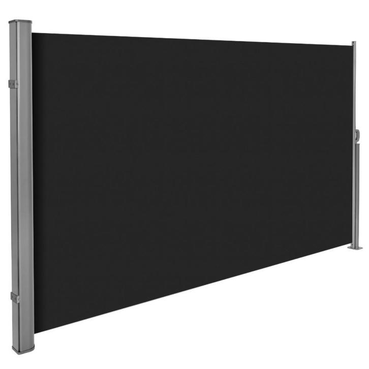 Uitschuifbaar aluminium windscherm 200 x 300 cm zwart 401531