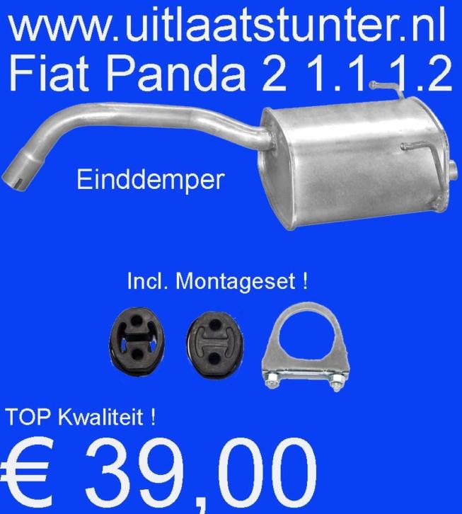 Einddemper Fiat Panda 2 1.1 1.2 € 39,00 Voorraad