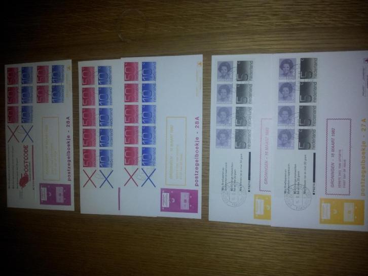 3 Enveloppen met postzegel boekjes uit Groningen