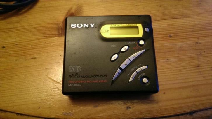 Sony Minidisk walkman mz r 500 opnemen afspelen 1batterij aa