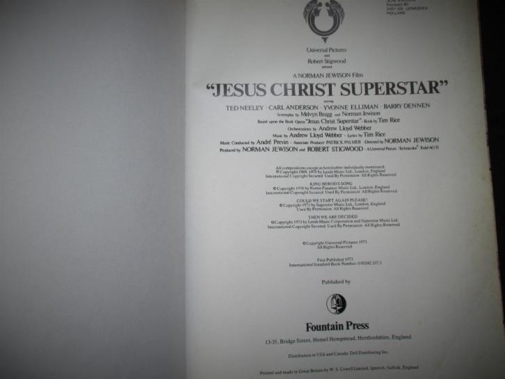 Jesus Christ Superstar~Vintage Jaren 70~Filmboek~Film~Jesus