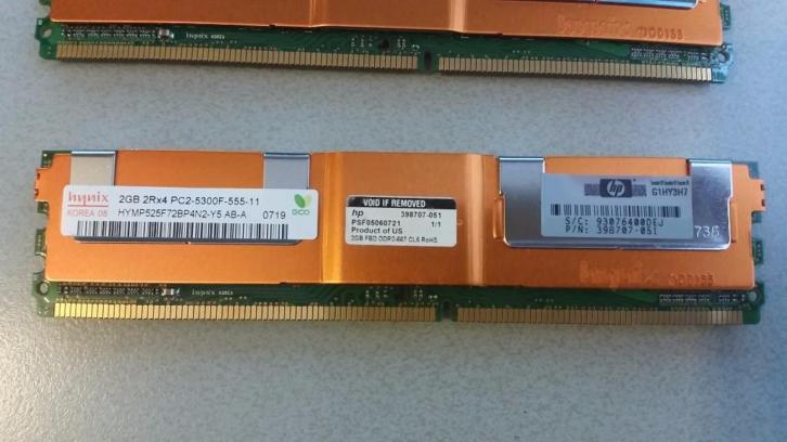 4x 2GB HP server RAM geheugen 8GB totaal