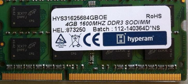4GB PC3-12800S (meerdere modules) met 1 jaar garantie