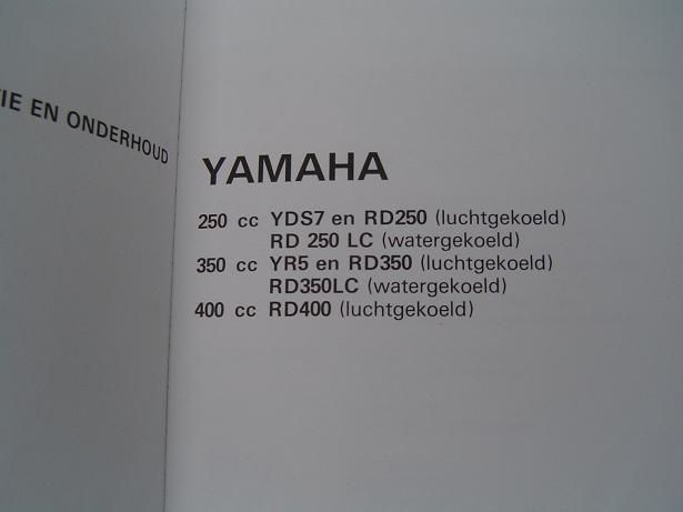 YAMAHA RD250 350 400 YDS7 YR5 RD250 350 LC werkplaatsboek