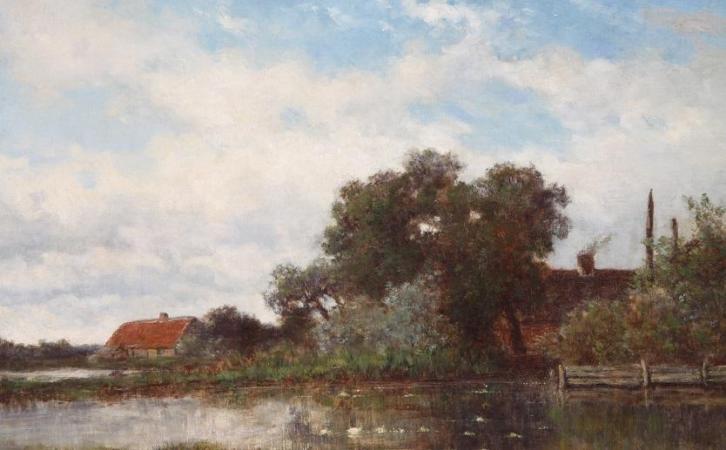 Willem Roelofs Boerderij in polderlandschap Abcoude Weesp