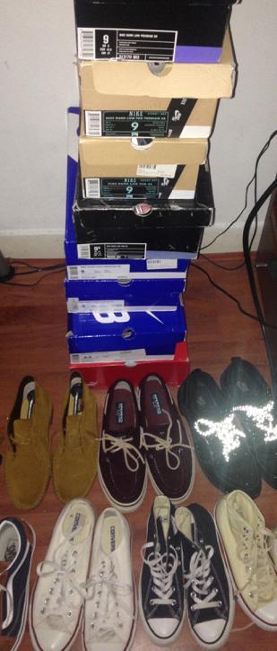 Veel soorten schoenen: Nike, Vans, Converse, Puma,Clarks etc