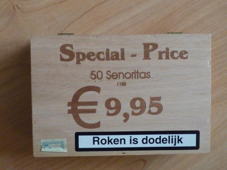 Lege houten sigarendoosje 2 verschillende opschriften Rochefort De