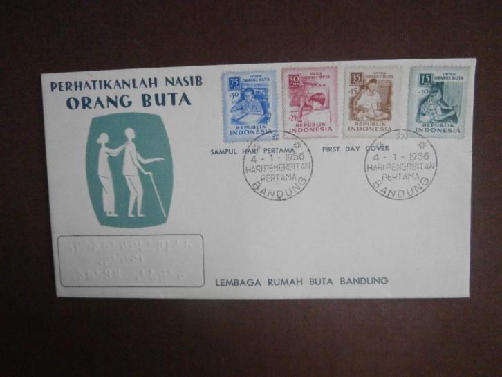 INDONESIA 1956; FDC Braille