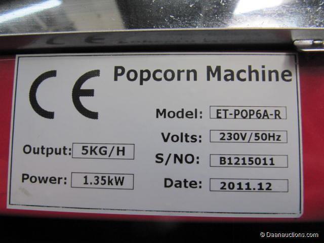 Popcorn machine, Type: ET-POP6A-R