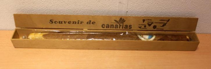 5348. Sigaar in houten kist. Souvenir de Canarias.