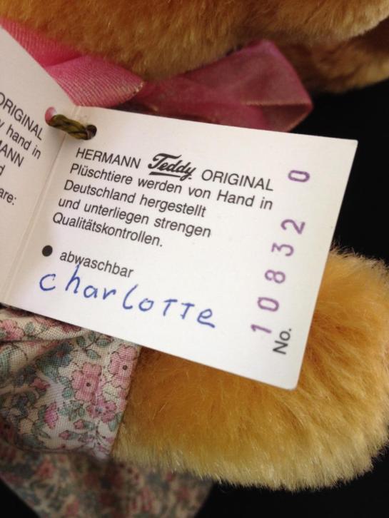 Hermann Teddy teddybeer Charlotte (genummerd)