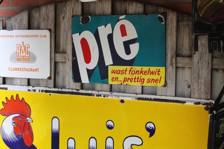 leuk emaille bord reclamebord Pre wasmiddel