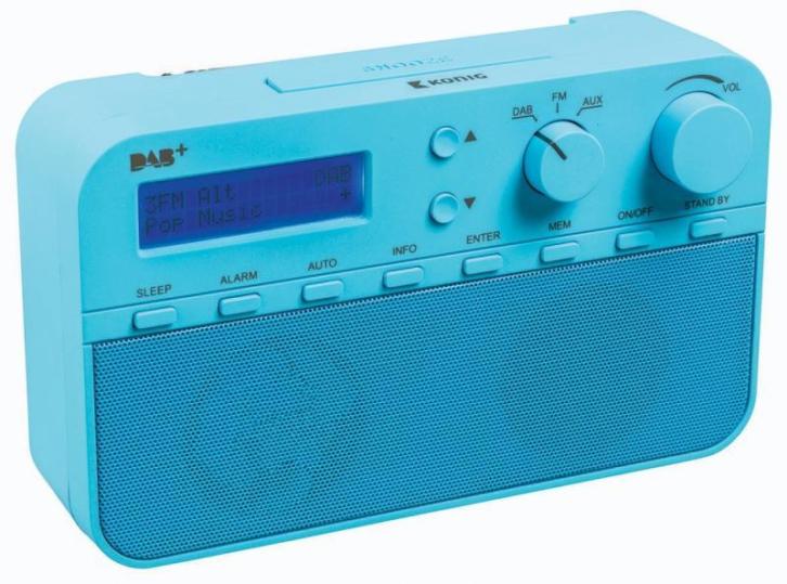 DAB+ radio met alarmklok en 20 voorkeurzenders (blauw)