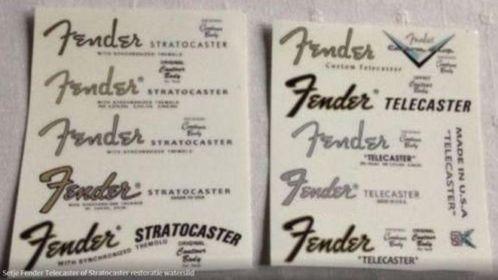 Setje Stratocaster of Telecaster waterslide restoratiedecals