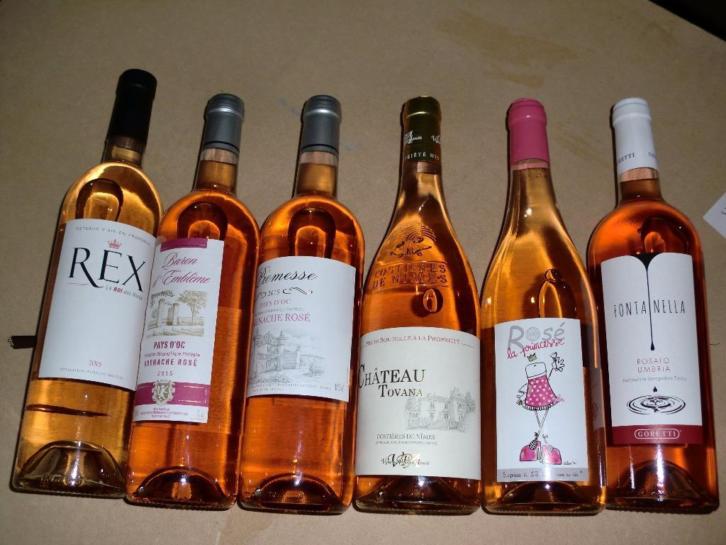 6 flessen wijn rosè 5x Frankrijk 1x Italie
