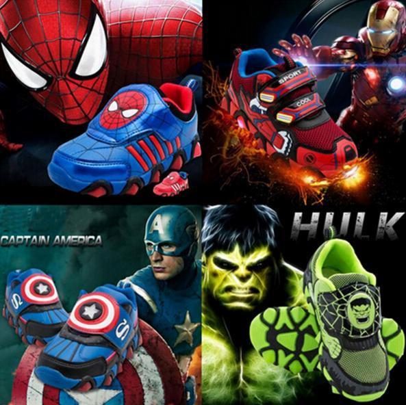 Spiderman Hulk Iron man Captain America Led Kinder Schoenen