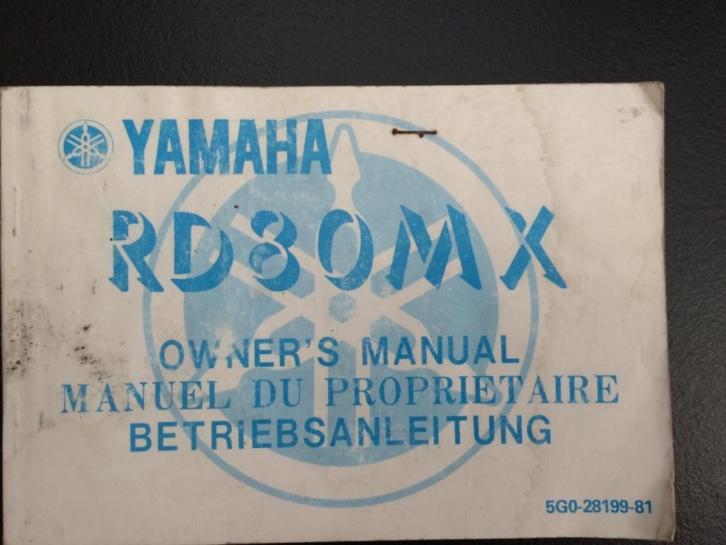 Yamaha rd80mx owners manuel