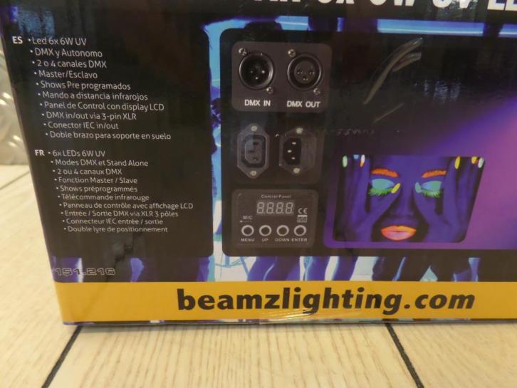 BeamZ BFP130 FlatPAR 6x 6W UV LED's || nieuw