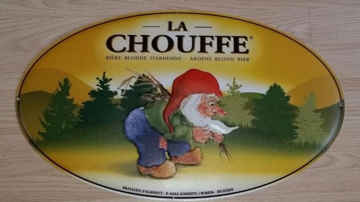 La Chouffe bier blikken bord