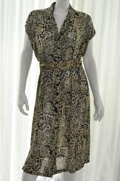 mothers vintage transparante doorknoop jurk maat 40
