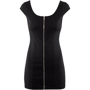 H&M ritsjurkje 36 S zwart kort jurk jurkje met rits lbd