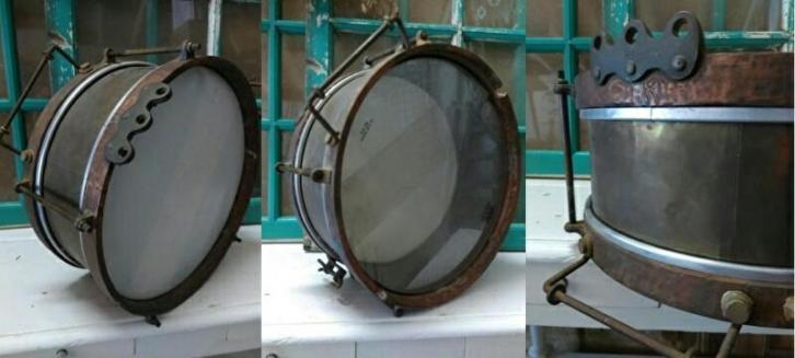 Oude antiek trom trommel leggertrommel Duits Duitse kopper
