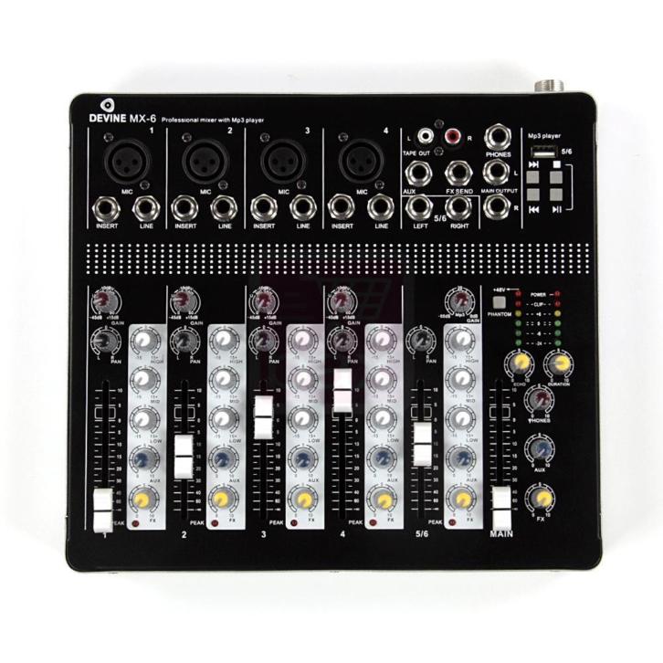 Devine MX-6 PA en studio mixer