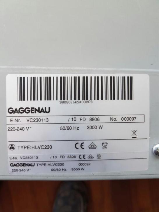 Gaggenau HLVC230. inductiekookplaat