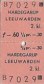Treinticket 13.01.1966 - Hardegarijp-Leeuwarden