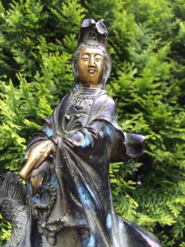 Bijzonder Godin kwan Yin Quanyin Boeddha brons beeld