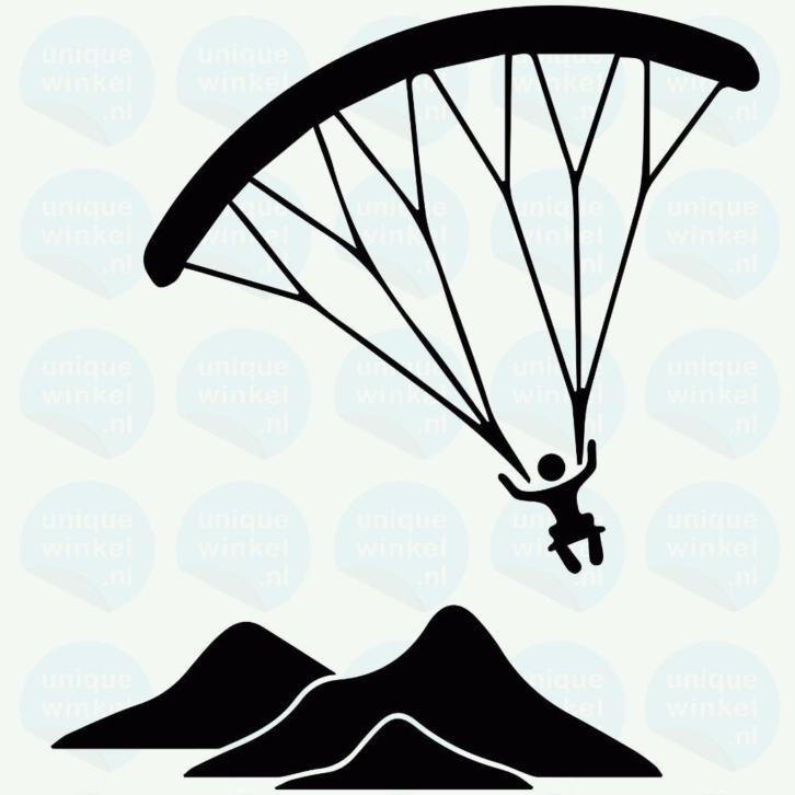 autosticker "paraglider" van uniquewinkel