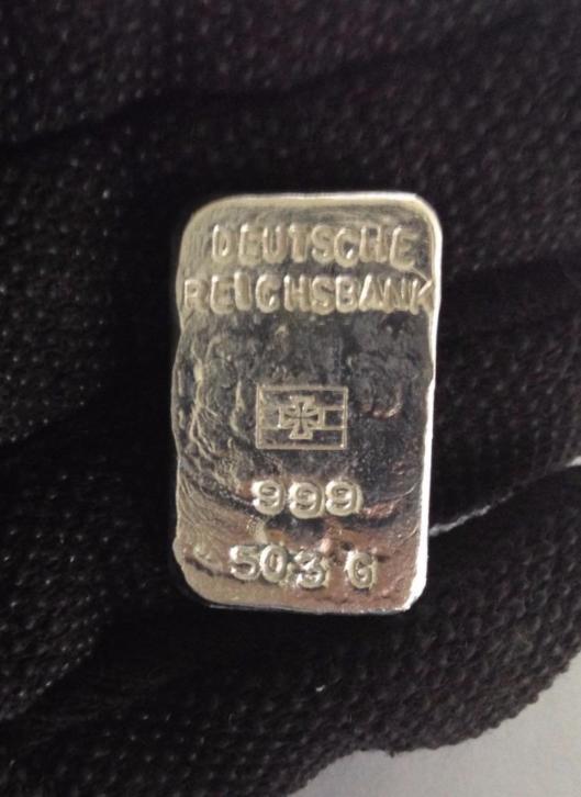 Zilveren 999/1000 Deutsche Reichsbank WW2 Zilverbaar 50 gram