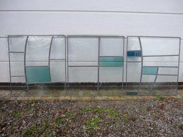 2x3 stevige glas in lood panelen, 63x58 en 61,5x57