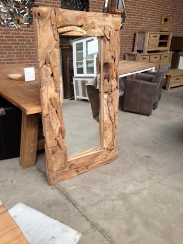Grote spiegel van teakhout oldwoodspiegel root drijfhout