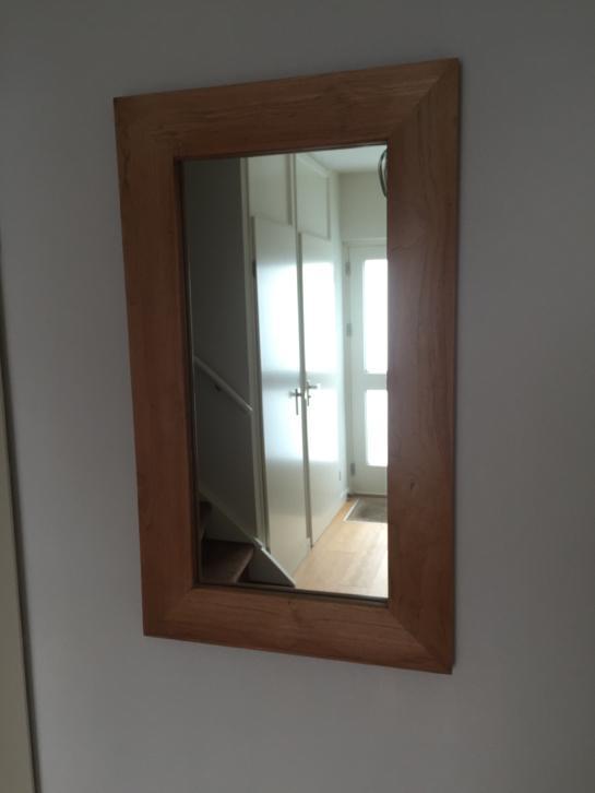 Teak houten spiegel