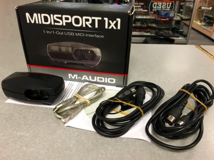M-Audio MIDISport 1x1 USB MIDI interface, COMPLEET IN DOOS