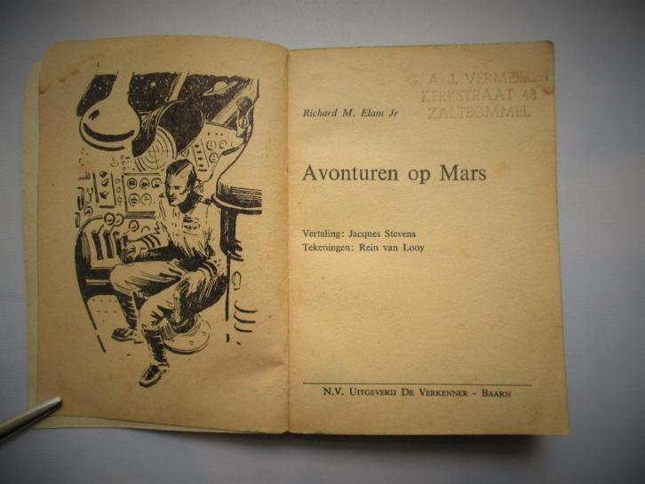 Jaren 50 1e druk~Avonturen op Mars~Science Fiction~Elam~Vint