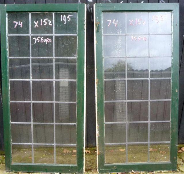 Nr. 195 -raam met glas in lood helder glas 74x152