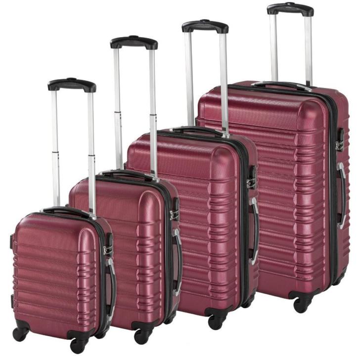 kofferset 4 delig , ABS hardshell, kleur rood, 402026