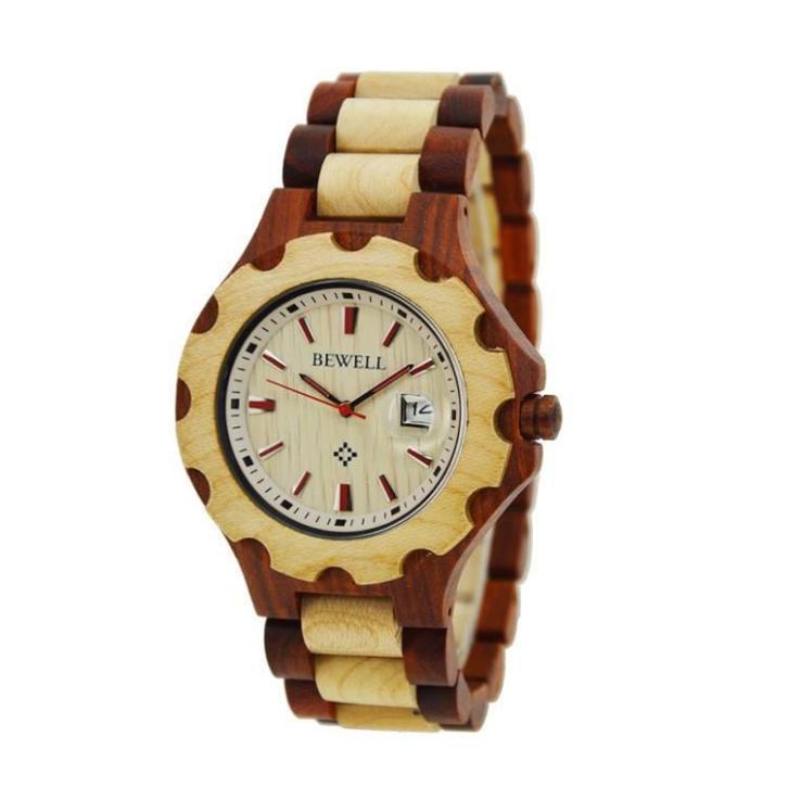 nieuwe houten horloge van rood sandelhout