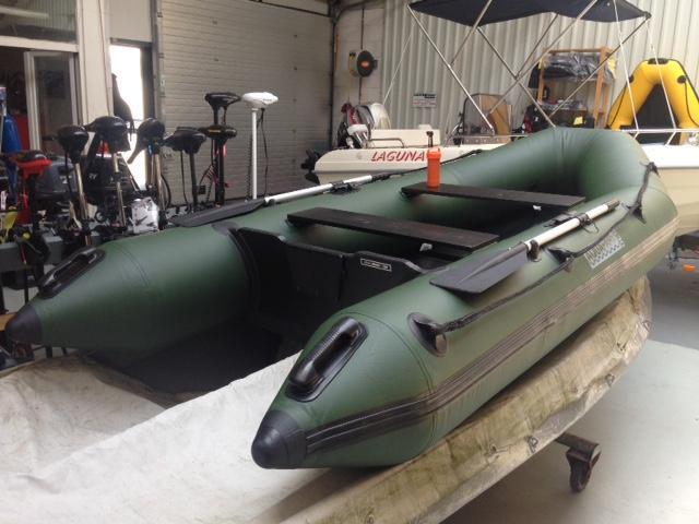 Nieuwe Aquaparx 3,30m rubberboot in kleur groen,wit en geel
