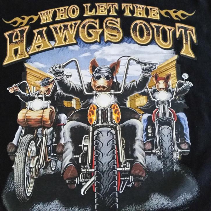 Who Let the Hawgs Out t-shirt maat XL OP=OP