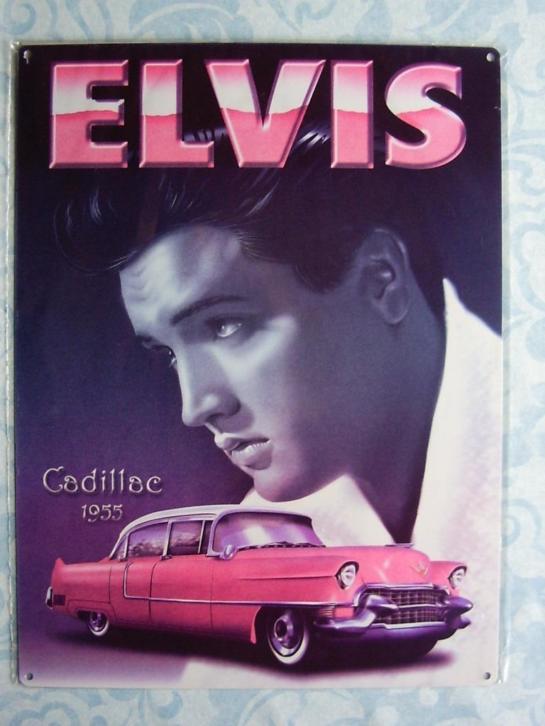 Elvis Presley Caddilac reclamebord van metaal wandbord