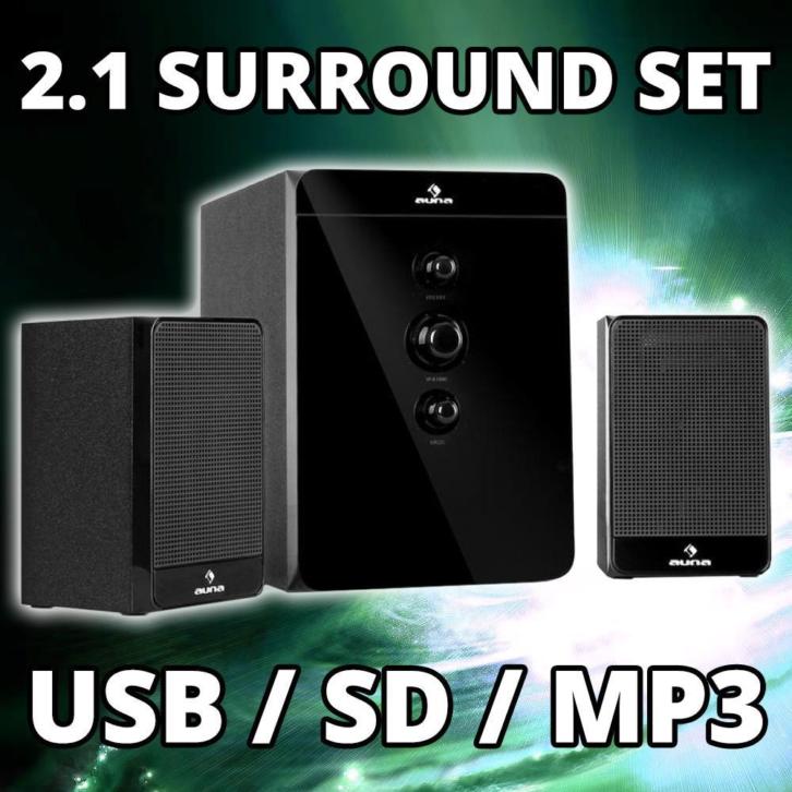 2.1-Surround Set 2000W - USB / SD / MP3 *Gratis in huis!*