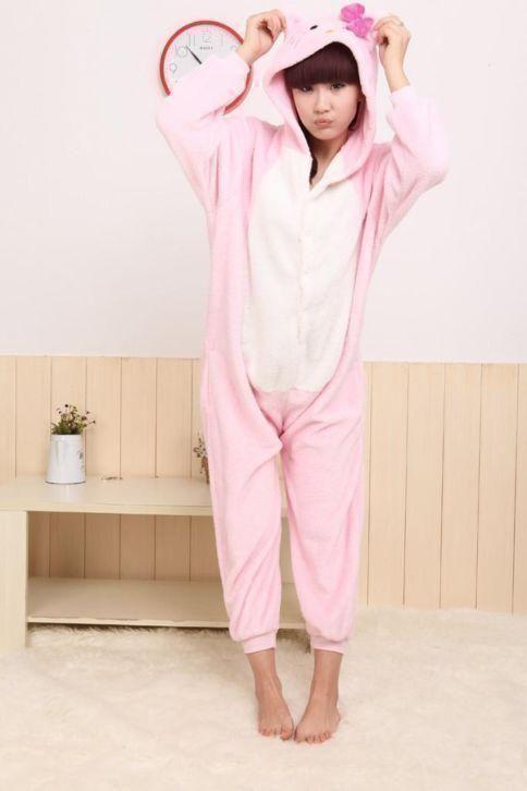 KIGURUMI Pyjama Slaapkleding Cosplay Hello Kitty Kleding