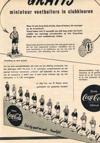 Coca Cola voetballers - advertentie uit Tijdschrift 1954
